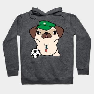 Pug Playing Soccer Hoodie